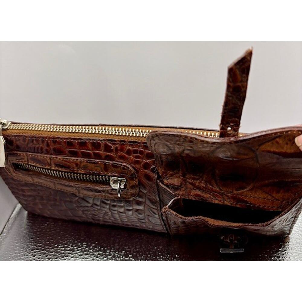 Prune Brown Clutch Purse Bovine Leather Full Grain - Picture 2 of 13